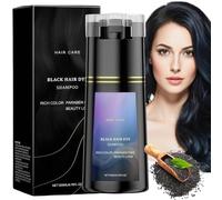Hair Dye Shampoo,Hair Dye Shampoo,Instant Ha-ir D-yes Shamp-oo,H-air Colour Sham-Poo Care,3 In 1 Sha-mpoo for Grey Hai-r,Colour Sham-poo to Cover Grey H-air,Anti Gre-y Shamp-oo,Black