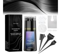 Hair Dye Shampoo, Men Shampoo Hair Dye, Black Shampoo, Hair Dye Shampoo Men, Comes with 3 Hair Dye Combs and 4 Protective Tools, Natural Hair Color Shampoo, Covers Gray Hair, Unisex, Black