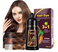 Hair dye shampoo, natural plant-based ingredients, easy to use, suitable for various hair types, multiple colors to choose from (500ml) (Coffee)