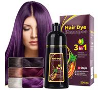 Hair dye shampoo, natural plant-based ingredients, easy to use, suitable for various hair types, multiple colors to choose from (500ml) (Purple)