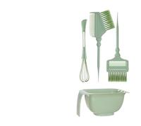 Hair Dying Set 4pcs Professional Tinting Bowl With Brush Large Capacity Toning Mixing Container DIY Styling Tools(4pcs Dark Green Set)