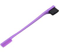 Hair edge brush Double-sided control 2-in-1 edge control and hairbrush comb combination pack for at home and on the move, dark purple Professional
