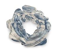 Hair Elastics,withBlue Flower Pattern Printed Womens Hair Scrunchie, Seamless Hair Scrunchie,Pain-Free Hair Accessories Perfect for Long Lasting Braids, Ponytails And More