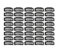 Hair Extension Clips for Women, 40pcs 9 Teeth Stainless Steel 1.3in U Shape Wig Clips Snap Comb Hair Extension Clips, Wig Clips to Secure Wig No Sew for Hair Extensions (Silver) (Beige) (Black)