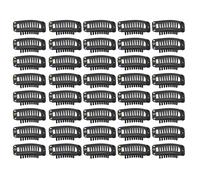 Hair Extension Clips for Women, Snap Comb Hair Extension Clips, Stainless Steel 1.3in U Shape Wig Clips 40pcs 9 Teeth Wig Clips to Secure Wig No Sew for Hair Extensions (Silver) (Beige) (Black)