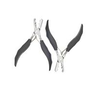 Hair Extension Pliers 2Pcs Hair Pliers Black Handle Tongs for Extensions Multi-Function for Micro Ring Opener and Removal Tools