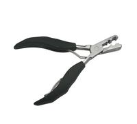 Hair Extension Pliers 5.7 Inch 2 In 1 Black Handle Plier With Flat Grooves 3mm And 5mm Pre-Bonded Hair Extension Clamp