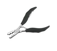 Hair Extension Pliers 5.7 Inch 2 In 1 Black Handle Plier With Flat Grooves 3mm And 5mm Pre-Bonded Hair Extension Clamp