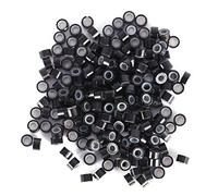 Hair Extension Rings Silicone Lined 3X5mm Secure Comfortable Undetectable Hair Extension Beads Loops Tools for Professional Stylists and DIY Users Black Brown Beige 200PCS 500PCS (200pcs)
