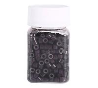 Hair Extension Rings Silicone Lined 3X5mm Secure Comfortable Undetectable Hair Extension Beads Loops Tools for Professional Stylists and DIY Users Black Brown Beige 200PCS 500PCS (500pcs)