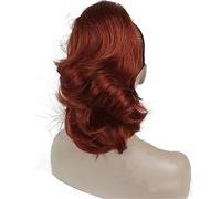 Hair Extension Synthetic Women Wavy Dual Use Claw Clip Ponytailtail Ponytail Tail Hair Extension Hairpiece 130 Copper Red 12inches