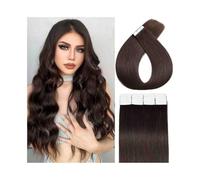 Hair Extension Tape Tape in Hair Extensions 20Pcs 50g Seamless Skin Weft Tape in Human Hair Extensions #2 Dark Brown Silky Straight Remy Hair Tape in Extensions Wig Tape(24 inches)