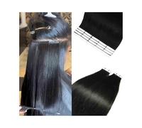 Hair Extension Tape Tape in Hair Extensions Brazilian Remy Hair Extensions 20 Pcs Straight Hair Tape in Human Hair Extensions Double-Sided Strong Invisible Tape ins Wig Tape(Jet Black,22inches)