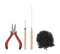 Hair Extension Tool Kit 4pcs | Styling Pliers with 4.5mm Silicone Rings | DIY Hair Extensions Kit for Salon/Home Use (4# 1000pcs Silicone Rings)