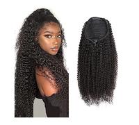 Hair Extensions 1 Pack Curly Wavy Drawstring Ponytail Extension Brazilian Hairpin Ponytail Wig Natural Black Drawstring Ponytail Bun Hair Pieces For Women,24inches