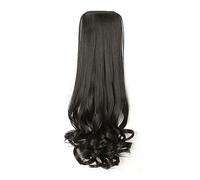 Hair Extensions 1-Pack Synthetic Bun Ladies Wig Claw Clip Medium Length Pear Blossom Curly Big Wavy Ponytail Hair Extensions Hair Pieces For Women,C-35cm