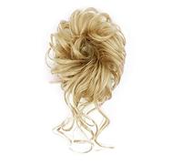 Hair Extensions 1 Pack Synthetic Bun Messy Bun with Tassel Ponytail Extensions Women Wavy Bun Elastic Bungee Hair Bands Hair Bun Hair Pieces For Women,22