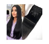 Hair Extensions 10-26 Inch 120g 8Pcs Clip in Hair Extensions, Straight Hair Double Weft Clip in Extensions Natural Black Brazilian Remy Hair Piece Human Hair Clip in Extensions(Natural Black,22inches)