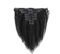 Hair Extensions 12-22Inches Clip in Human Hair Extensions Jerry Curly Real Hair Clip in Extensions for Black Women Natural Black Color 100% Brazilian Hair Extension, 120G Hair Pieces(16 Inches)
