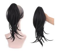 Hair Extensions 12inches Women's Mid-length Hair, Ponytail, Small Braid, Claw Clip Ponytail Extension, Long Straight Wig, Bun Hair Pieces For Women,1-12 inch