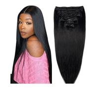 hair extensions 14-26 Inch Clip in Human Hair Extensions Full Head 8 Pieces 18 Clips Natural Black Double Weft Brazilian Real Remy Hair Extensions Thick Straight Silky best tape in hair extensions(120