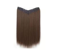 Hair Extensions 16-24" Long Straight Hair Extensions One Piece V-Shaped Clip In Hair Extensions Synthetic Straight Hair Clip In Extensions with 5 Clips for Women Human Hair Clip in Extensions(Light Br