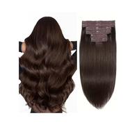 Hair Extensions 16-26 Inch Clip In Hair Extensions Real Remy Human Hair #2 Dark Brown Color Straight Hair Extensions Clip ins for Women Human Hair Clip in Extensions(22inches)