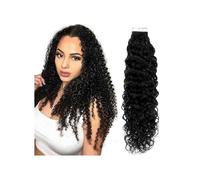 Hair Extensions 16-26 Inch Water Wave Hair Band Extensions Human Hair 20 Invisible Wigs Black(22 inch)