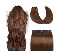 hair extensions 16-26 inch Wire Hair Extensions Real Human Hair, Wire Hair Silky Straight Dark Brown Human Hair Extensions One Piece Wire Hair Extensions with Fish Line best tape in hair extensions(24