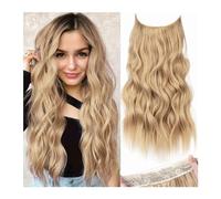 Hair Extensions 22 Inch Invisible Wire Hair Extensions 4 Clips In Natural Synthetic Long Wavy Hairpieces For Women Daily Party Hair Pieces(25)