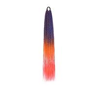 Hair Extensions 24 Inch Braided Ponytail Multicolor Braid Extensions Rainbow Braided Hair Extensions Synthetic Wigs with Elastic Bands Hair Pieces For Women,#18-24inch