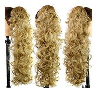 Hair Extensions 25inches Synthetic Messy Bun Long Curly Hair Big Wavy Wig Claw Clip Style Female Ponytail Hair Extension Women's Wig Hair Pieces For Women,06-65cm