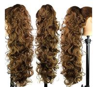 Hair Extensions 25inches Synthetic Messy Bun Long Curly Hair Big Wavy Wig Claw Clip Style Female Ponytail Hair Extension Women's Wig Hair Pieces For Women,09-65cm