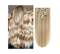 Hair Extensions 8Pcs Clip In Hair Extensions 100% Real Human P8/613 Color Brown Highlight Blonde Hair Pieces