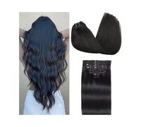 Hair Extensions 8Pcs Real Human Hair Clip in Extensions Double Weft 16-26 Inch Long Straight Brazilian Remy in Natural Color 120g/Set(16inches 120g)