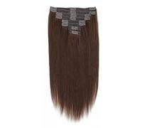 hair extensions 8Pcs Remy Human Hair Clip Ins Color Chocolate Brown Thick Silky Straight Clip in Human Hair Clip Hair Extensions Double Weft Color #4 120G best tape in hair extensions(26inches)