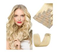 hair extensions 8Pcs/Set Hair Extensions Clip in Human Hair Blond #613 16-24 Inch Full Head Silky Straight Remy Clip in Hair Extensions Remy Human Hair best tape in hair extensions(24inches)
