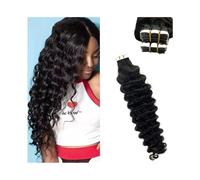 Hair Extensions Black Women's Wave Hair Tape Extensions 20Pcs 50g Invisible Double Sided Tape(22 inch)