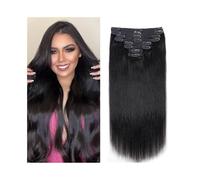 Hair Extensions Clip In Hair Extension 100% Remy Human Hair 120Grams 1B Clip On Hair Piece Full Head Hair Pieces(24inches)