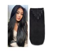 Hair Extensions Clip In Hair Extension 100% Remy Human Hair 120Grams 1B Clip On Hair Piece Full Head Hair Pieces(20inches)