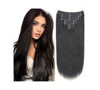 hair extensions Clip in Hair Extensions Brazilian Remy Human Hair Extensions for Women 8Pcs 120g Double Weft Silky Straight Clip in Hair Extensions Natural Color best tape in hair extensions(14inches)