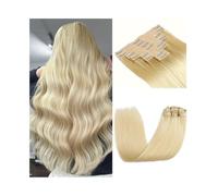 Hair Extensions Clip in Hair Extensions Real Human Hair, #613 Blonde Straight Hair Clip in Extensions 10-26 Inch Brazilian Remy Hair Extensions Clip ins 8Pcs 120g Human Hair Clip in Extensions(16inche
