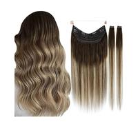 Hair Extensions Clip in Hair Extensions Real Human Hair,Soft Natural Handmade Human Hair Extensions for Women,Long Straight Human Hair clip in Hair Extension Human Hair Clip in Extensions(4-6-613,18 i