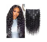 hair extensions Clip In Human Hair Extensions 10-26 Inch Long Deep Wave Clip In Extensions 8Pcs 120g Natural Black Wave Curly Brazilian Remy Hair Extensions best tape in hair extensions(10inches)