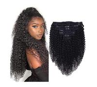 Hair Extensions Curly Clip in Hair Extensions Human Hair for Black Women - 8 Pieces/Set #1B Double Weft Brazilian Remy Human Hair Clip in Extensions Thick to Ends Human Hair Clip in Extensions(22inche