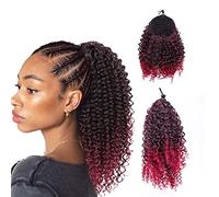 Hair Extensions Curly Ponytail Synthetic Afro Kink Curly Drawstring Ponytail Clip Extensions Hair Bun Ladies Hair Accessory Wig Hair Pieces For Women,T1B-BUG-9inches