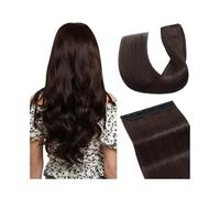 Hair Extensions Dark Brown Clip in Extensions One-piece 5 Clips Straight Clip Human Hair Half Head Wide Standard 120g Hair Pieces(20 Inches)