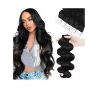 Hair Extensions Hair Extension Tape Black 20Pcs /50G Soft Skin Invisible Hair Gel, Women's Wigs(16 inch)