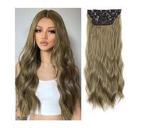 Hair Extensions Hair Extensions, 4PCS Clip in Hair Extensions Curly Wavy Thick Full Head Clip in Extensions Synthetic Long Natural Black Hairpieces for Women Girls 20 inch Natural Human Hair(11 Clips