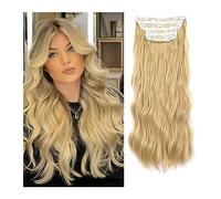 Hair Extensions Hair Extensions, 4PCS Clip in Hair Extensions Curly Wavy Thick Full Head Clip in Extensions Synthetic Long Natural Black Hairpieces for Women Girls 20 inch Natural Human Hair(11 Clips